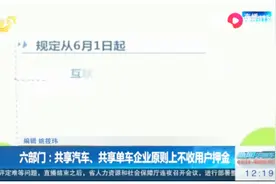 共享汽车、共享单车收不收押金？六部门：原则上不收视频封面
