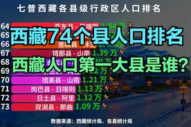 七普西藏74个县人口排名，超10万的有4个，西藏第一人口大县是谁视频封面
