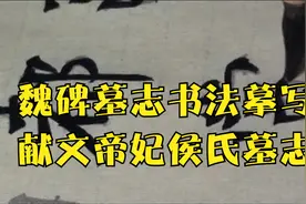 魏碑墓志书法摹写：献文帝妃侯氏墓志视频封面
