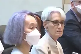 让拜登发火的紫头发翻译，这次被舍曼夸了：是中文翻译官顶级水平视频封面