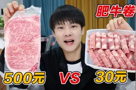 试吃500元一盒的肥牛卷，对比30元的肥牛卷，差别有多大？视频封面