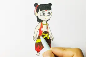 手绘魔童降世哪吒简笔画 这表情小伙伴很喜欢视频封面