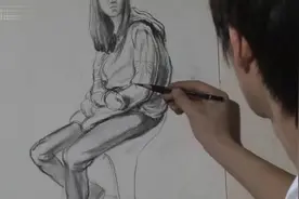 素描零基础教程：女青年坐姿光影速写教程，零基础必看哦视频封面