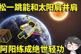 我的世界生存挑战：阿阳练成绝世轻功？轻松一跳能和太阳肩并肩！视频封面