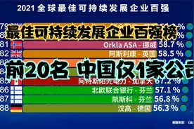 2021全球最佳可持续发展企业100强，中国仅4家企业上榜，都是谁？视频封面