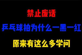 禁止废话：乒乓球拍为什么一黑一红，原来有这么多学问视频封面