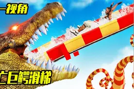 当你挑战死亡巨鳄滑梯被一口吞了？第一视角带你感受惊险刺激！视频封面