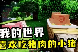 我的世界：河边忧郁的小猪，不喜欢吃胡萝卜，喜欢吃猪排？视频封面