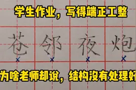 学生作业写得端正、工整，为何书法老师却说，结构没有处理好？视频封面