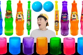 美味的彩虹果冻大餐！五颜六色的彩虹糖果，超有趣！视频封面