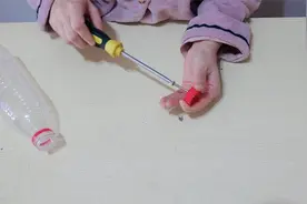 塑料瓶拧1个螺丝钉，自制自动浇花器，过年回家花也能自己喝水啦视频封面