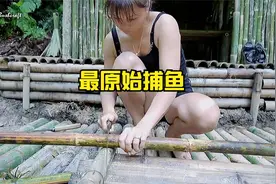独自生存在森林里营地钓鱼子最原始的捕鱼方法视频封面
