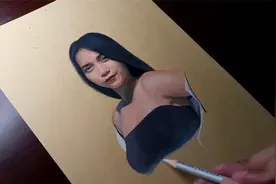 【石头美术】彩色铅笔画人物，效果不错啊！步骤过程分享！视频封面