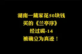 湖南博物馆的“镇馆之宝”，经碳-14鉴定，确定为《兰亭序》真迹视频封面