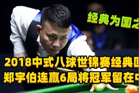 郑宇伯连赢6局夺冠，将冠军留在中国！2018中式八球世锦赛回顾视频封面