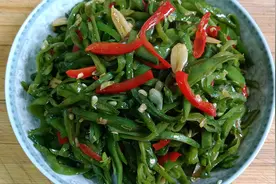 家常辣椒炒扁豆丝，做法简单，卷饼夹馒头都下饭，好吃不怕胖视频封面