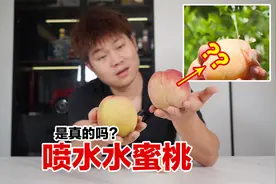 帅小伙试吃能喷水的桃子，是真的吗？视频封面