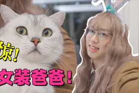 小伙全网600万粉丝穿JK女装惊艳全家！猫咪上下打量不敢认！视频封面
