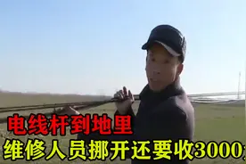 电线杆到地里，维修人员挪开还要收3000元，大叔：负担不起视频封面