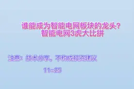 谁能成为智能电网板块的龙头？智能电网3虎大比拼视频封面