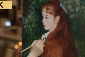 【油画】4k临摹印象派雷诺阿经典名画小艾琳，脸部全过程讲解视频封面