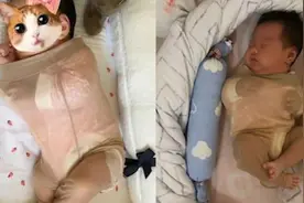 满月宝宝睡觉有惊跳反应，妈妈想出一计妙招解决，网友却吵翻了视频封面