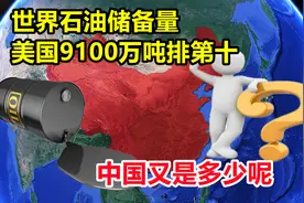 世界石油储备量，美国9100万吨排第十，中国又是多少呢视频封面