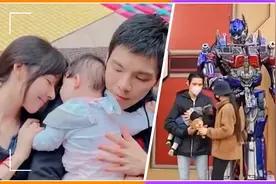 向佐携妻带娃出游，女方小腹突出疑怀二胎，向芷赖爸爸怀中太有爱视频封面