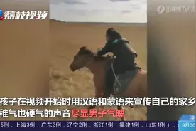 帅气！内蒙古10岁男孩策马宣传家乡：欢迎大家来到呼伦贝尔视频封面