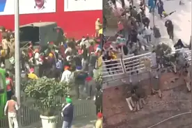 印度十万农民抗议游行，打砸警车占领红堡，警察走投无路滚落高台视频封面