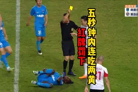 五秒内两张黄牌 #足球 #中超联赛战例 #足球规则普及 #争抢视频封面
