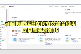 Ali 国际站运营外贸直通车怎么有效结合定向和关键词TG