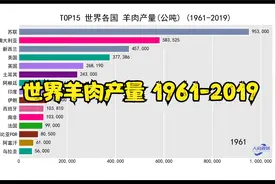 TOP15 世界各国 羊肉产量(公吨) (1961-2019)视频封面
