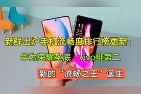 手机流畅度榜单更新：华为荣耀垫底，vivo第二，新的流畅之王诞生视频封面