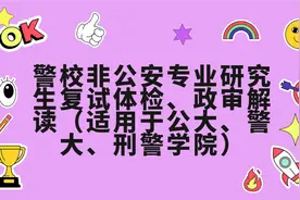 警校非公安专业研究生复试体检、政审解读（适用【转载】视频封面