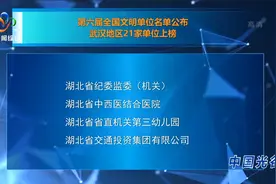 第六届全国文明单位名单公布 武汉地区21家单位上榜视频封面