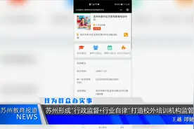 苏州形成“行政监督+行业自律”打造校外培训机构监管闭环视频封面