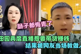 田园再度直播想要带货赚钱，结果被网友狠狠教做人，肠子都悔青了视频封面