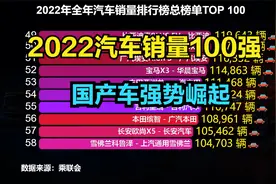 2022年全年销量最高的100款车排行榜，快来看看你的爱车排第几？视频封面