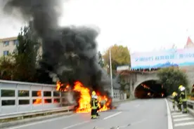 福特SUV隧道口突然冒烟起火 十分钟完全烧毁视频封面