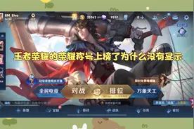 王者荣耀的荣耀称号上榜了为什么没有显示