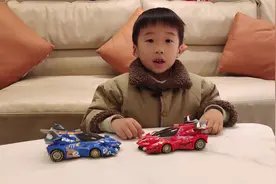益智赛车变形玩具，猪猪侠竞速小英雄赤焰烈虎对战雷速音豹视频封面