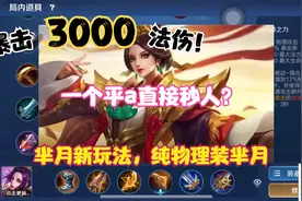 芈月新玩法，纯物理装“芈月”暴击3000法伤，一个平a直接秒人？视频封面