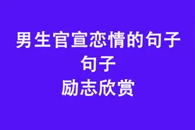 男生官宣恋情的句子_句子_励志欣赏视频封面