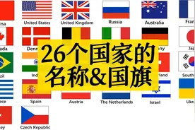 26个国家名称及国旗图案，看图学英文，学英语看世界视频封面