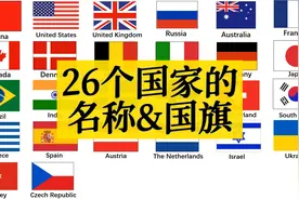 26个国家名称及国旗图案，看图学英文，学英语看世界视频封面