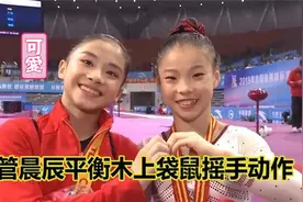 16岁管晨辰有多惹人爱？平衡木上袋鼠摇手，国外教练现场都跟学视频封面