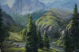 让你一看就会的超美油画古典风景教程，全过程无压力学习，赞！视频封面