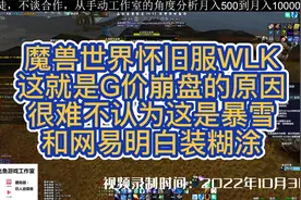 【魔兽世界怀旧服】G价崩盘的原因找到了视频封面