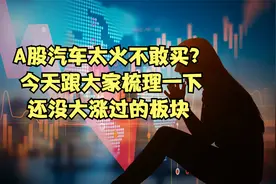 A股汽车太火不敢买？今天跟大家梳理一下还没大涨过的板块视频封面